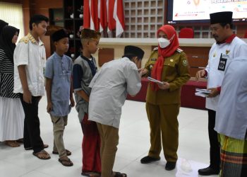 Pemkot Bandar Lampung Salurkan Santunan dari Baznas Kepada 500 Anak Yatim Piatu