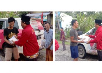 Majelis Taklim Rahmat Hidayat Bagikan Sembako Kepada Korban Banjir Tanggamus