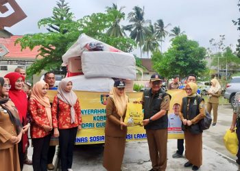 Pemprov Lampung  Beri Bantuan Sembako dan Buffer Stock Korban Banjir Bandang Tanggamus