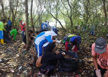Bersih -Bersih Sampah di Pulau Pasaran, DLH Kota Bandar Lampung Apresiasi Warga dan Influencer