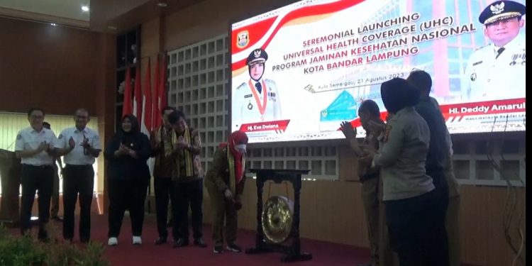 Luncurkan UHC Program JKN, : 96 Persen Warga Bandar Lampung Sudah Terdaftar Peserta  JKN KIS