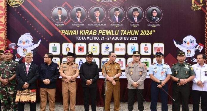 Ketua DPRD Lampung Mingrum Gumay Hadiri Kirab dan Deklarasi Pemilu 2024