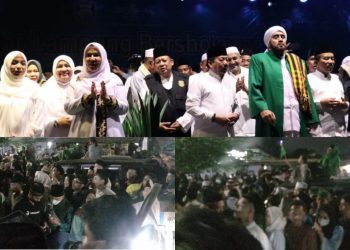 Ribuan Warga Penuhi Panggilan “Lampung Bersholawat” Bersama Habib Syech  di Lapangan Saburai
