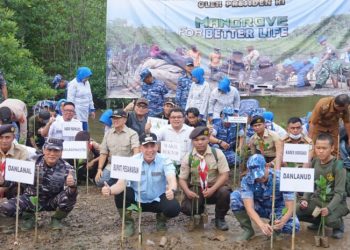 Tim Unila Ikut Penanaman Mangrove Nasional di Cuku Nyi Nyi