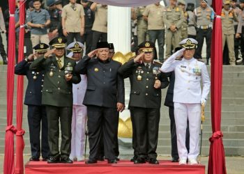 Gubernur Arinal dan Jajaran Forkopimda Provinsi Lampung Ikuti Upacara Peringatan HUT TNI ke -78