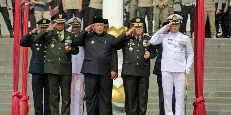 Gubernur Arinal dan Jajaran Forkopimda Provinsi Lampung Ikuti Upacara Peringatan HUT TNI ke -78