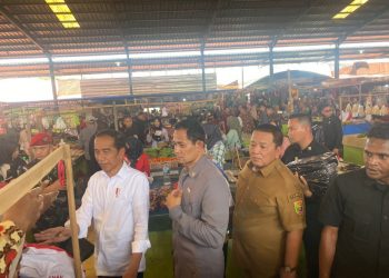 Gubernur Arinal Dampingi Presiden Jokowi Cek Harga Komoditas Pangan di Pasar Baru Rumbia