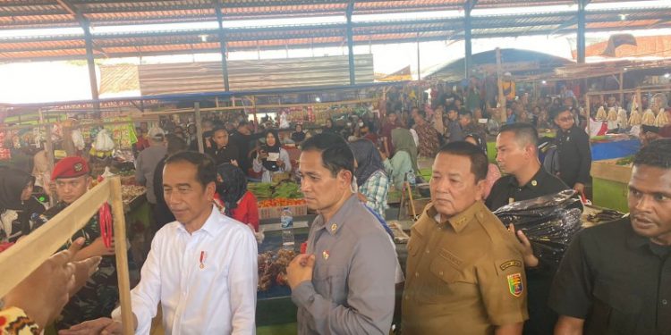 Gubernur Arinal Dampingi Presiden Jokowi Cek Harga Komoditas Pangan di Pasar Baru Rumbia