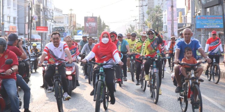 KPU Bersama Pemkot Bandar Lampung Gelar Sepeda Santai Demokrasi