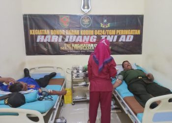Peringati Hari Juang TNI-AD, Kodim 0424/Tanggamus Gelar Bakti Sosial Donor Darah