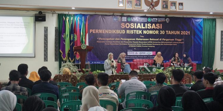 Forkom PUSPA Lampung Sosialisasikan Pencegahan dan Penanganan Kekerasan Seksual di Kampus