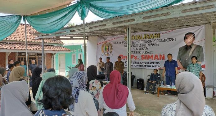 Fx Siman Anggota DPRD Lampung Gelar Sosper Rembug Pekon