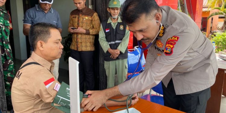 Polda Lampung Aktif Beri Pelayanan Kesehatan Petugas Pengamanan dan Pemilu
