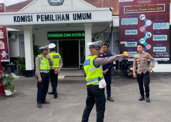 Pasca Pemilu, Polda Lampung Gencar Lakukan Patroli Rutin di KPU