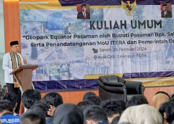 Isi Kuliah Umum Itera, Bupati Pasaman Paparkan Geopark Equator Pasaman