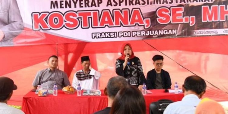 Ketua Fraksi PDIP DPRD Lampung Kostiana Tampung Aspirasi Warga Wayhalim