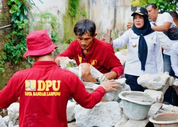 Dinas PU Bandar Lampung  Percepat Pembangunan 13 Talud yang Jebol Akibat Banjir