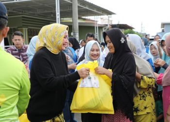 Ketua Tim Penggerak PKK Riana Sari Berikan Bantuan Sembako kepada Warga Terdampak Banjir