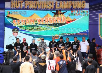 Sekdaprov Buka Peringatan Harkonas dan Bazar UMKM Sekaligus Perayaan HUT Provinsi Lampung