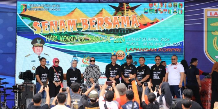 Sekdaprov Buka Peringatan Harkonas dan Bazar UMKM Sekaligus Perayaan HUT Provinsi Lampung