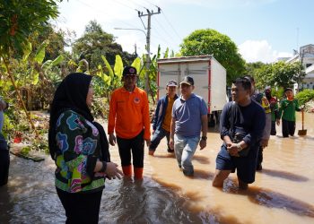 Tinjau Lokasi Banjir di Kampung Tanjung Jati, Walikota Eva Akan Beri Bantuan dan Perbaiki Tanggul