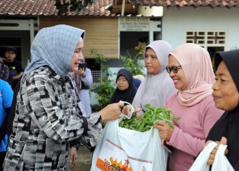 Ketua TP PKK Riana Sari Berikan Bantuan 180 Paket Sembako kepada Warga Sumur Batu