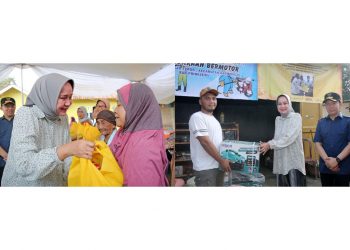 Ketua TP PKK Riana Sari Berikan Bantuan Sembako dan Alat Steam untuk Warga Gadingrejo Pringsewu