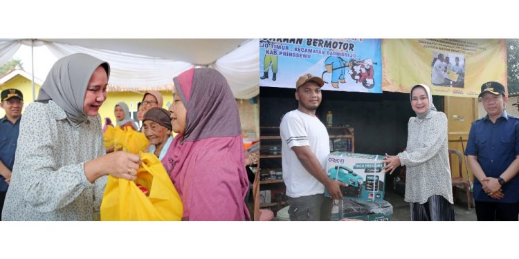 Ketua TP PKK Riana Sari Berikan Bantuan Sembako dan Alat Steam untuk Warga Gadingrejo Pringsewu