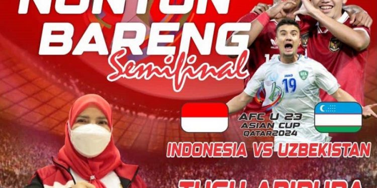 Pemkot Bandar Lampung  Gelar Nobar Semifinal Piala Asia di Tugu Adipura