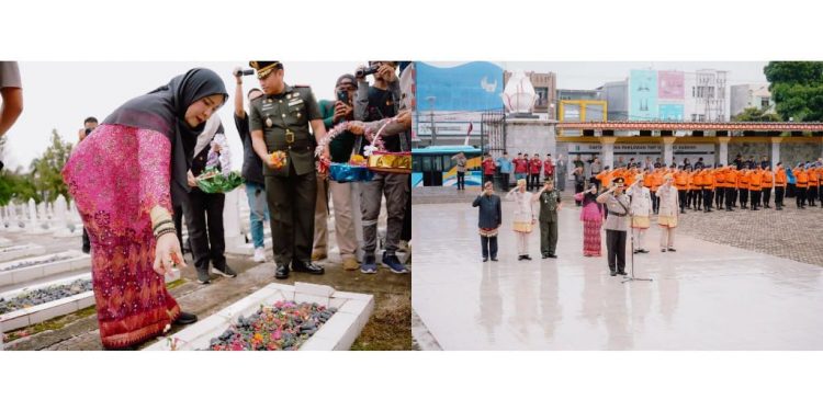 HUT Kota Bandar Lampung, Walikota Eva Dwiana Ziarah Ke Makam Pahlawan
