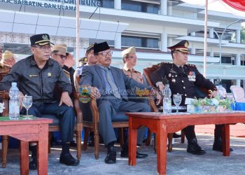 Bupati dan Ketua DPRD Pesisir Barat Hadiri Upacara HUT Bhayangkara Ke -78