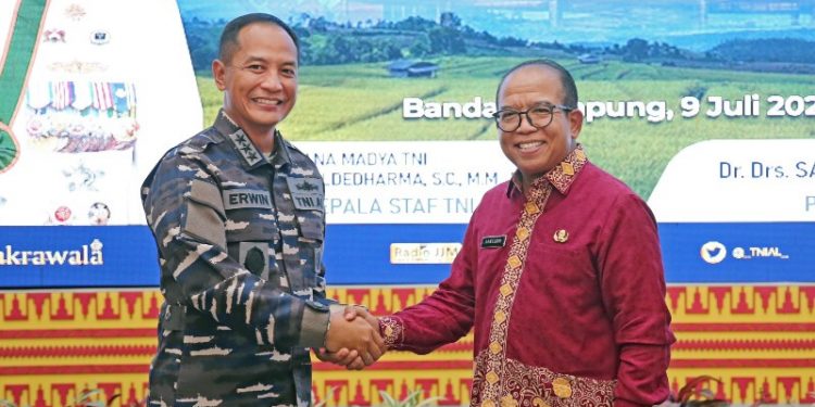 Pj. Gubernur Samsudin Gelar Ramah Tamah dengan Wakasal Laksmana Madya TNI Erwin S. Aldedharma