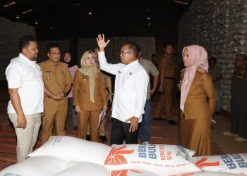 Mantapkan Persiapan Ketahanan Pangan, Pj. Gubernur Samsudin Tinjau Ketersediaan Beras di Gudang Bulog