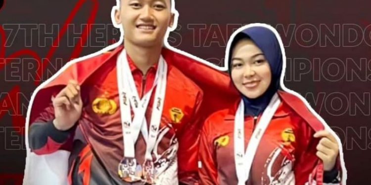 Dua Personel Polda Lampung Sabet Medali Ajang Taekwondo Internasional Malaysia dan Thailand