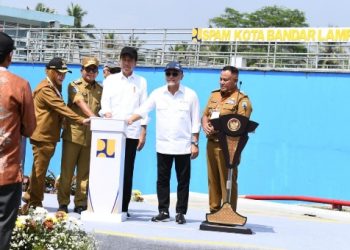Presiden Joko Widodo Resmikan Sistem Penyediaan Air Minum Kota Bandar Lampung