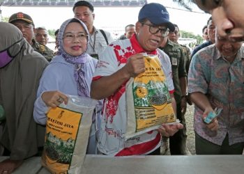 Dalam Rangka Pengendalian inflasi, Pj. Gubernur Samsudin Tinjau Pasar Murah di Lapangan Korpri