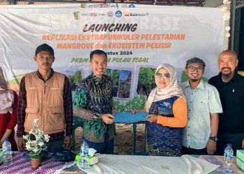 PKBM Pesona Pulau Tegal Launching Replikasi Ekstrakurikuler Pelestarian Mangrove SMPN 25 Pesawaran