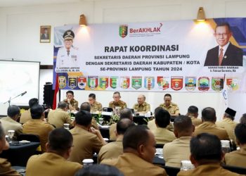 Sekdaprov Pimpin Rakor Sekda se-Provinsi Lampung Upaya Percepatan Pembangunan dan Netralitas ASN