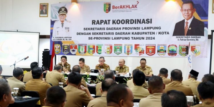 Sekdaprov Pimpin Rakor Sekda se-Provinsi Lampung Upaya Percepatan Pembangunan dan Netralitas ASN