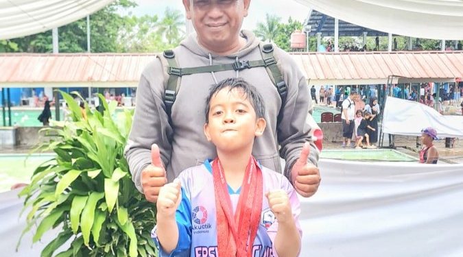 Perenang Cilik Nathansyah Juara 1 Gaya Bebas 25 M Antar Pelajar Tingkat Lampung