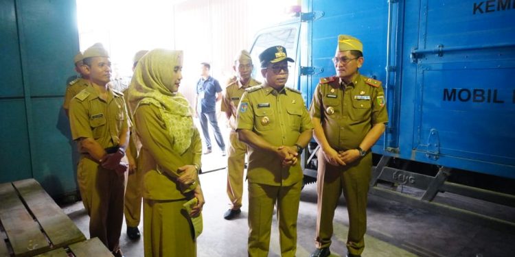 Pj. Gubernur Samsudin Tinjau Kesiapan Logistik Untuk Kebutuhan Saat Terjadi Bencana