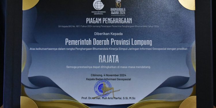 Pemprov Lampung Raih Penghargaan Bhumandala Award 2024