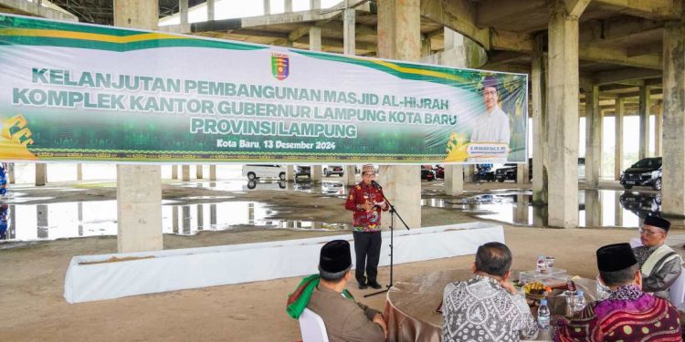 Pj. Gubernur Lampung Canangkan Kelanjutan Pembangunan Masjid Al-Hijrah di Kota Baru