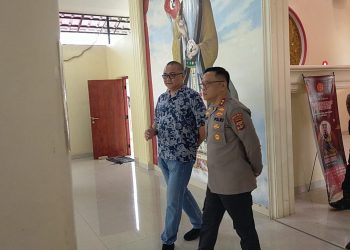 Tim Jibom Polda Lampung Sterilisasi Vihara, Jelang Tahun Baru Imlek 2576 Kongzili