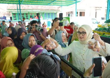 Wagub Jihan Nurlela Tinjau Pasar Murah PW Muslimat NU di Natar