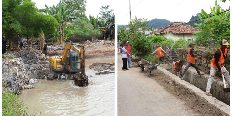 Dinas PU Bersihkan Puing- Puing Bekas Banjir Pemukiman Warga di Tiga Kecamatan