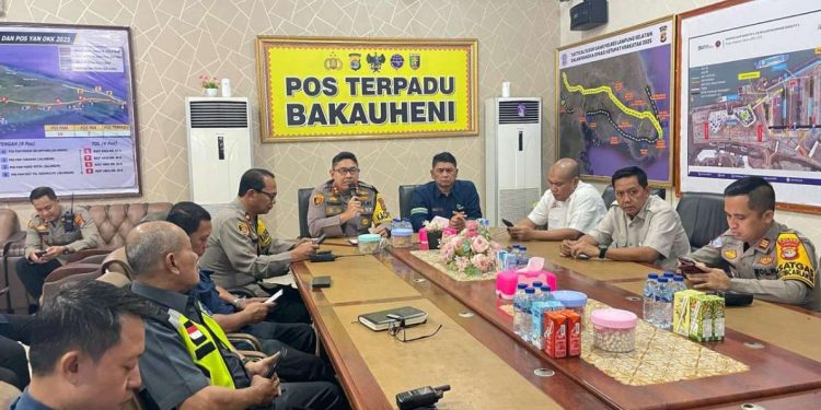Polres Lamsel Lakukan Pemantapan Pengamanan dan Rekayasa Lalu Lintas Arus Balik Pemudik