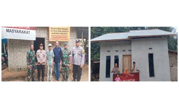 Kini, Keluarga Buruh Ini Punya Rumah Layak Berkat Gotong Royong TNI-Polri dan Warga