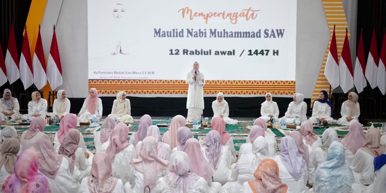PKK Lampung Gelar Maulid Nabi, Wulan Sari Ajak Teladani Rasulullah