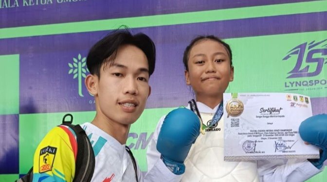 Aurelia Siswi SMPN 22 Bandar Lampung Raih Emas di Kejuaraan Nasional Karate